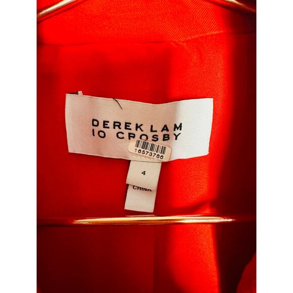 DEREK LAM 10 CROSBY Red Front Button Closure Noah Single Breast Jacket Blazer 4 - Picture 10 of 16